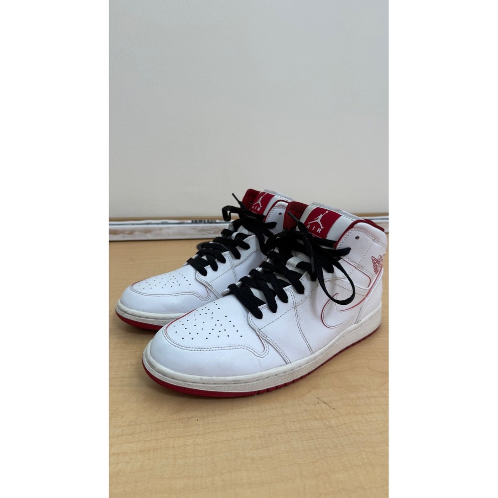 Nike Air Jordan 1 Mid White Gym Red Black 554724-103 Mens 10.5